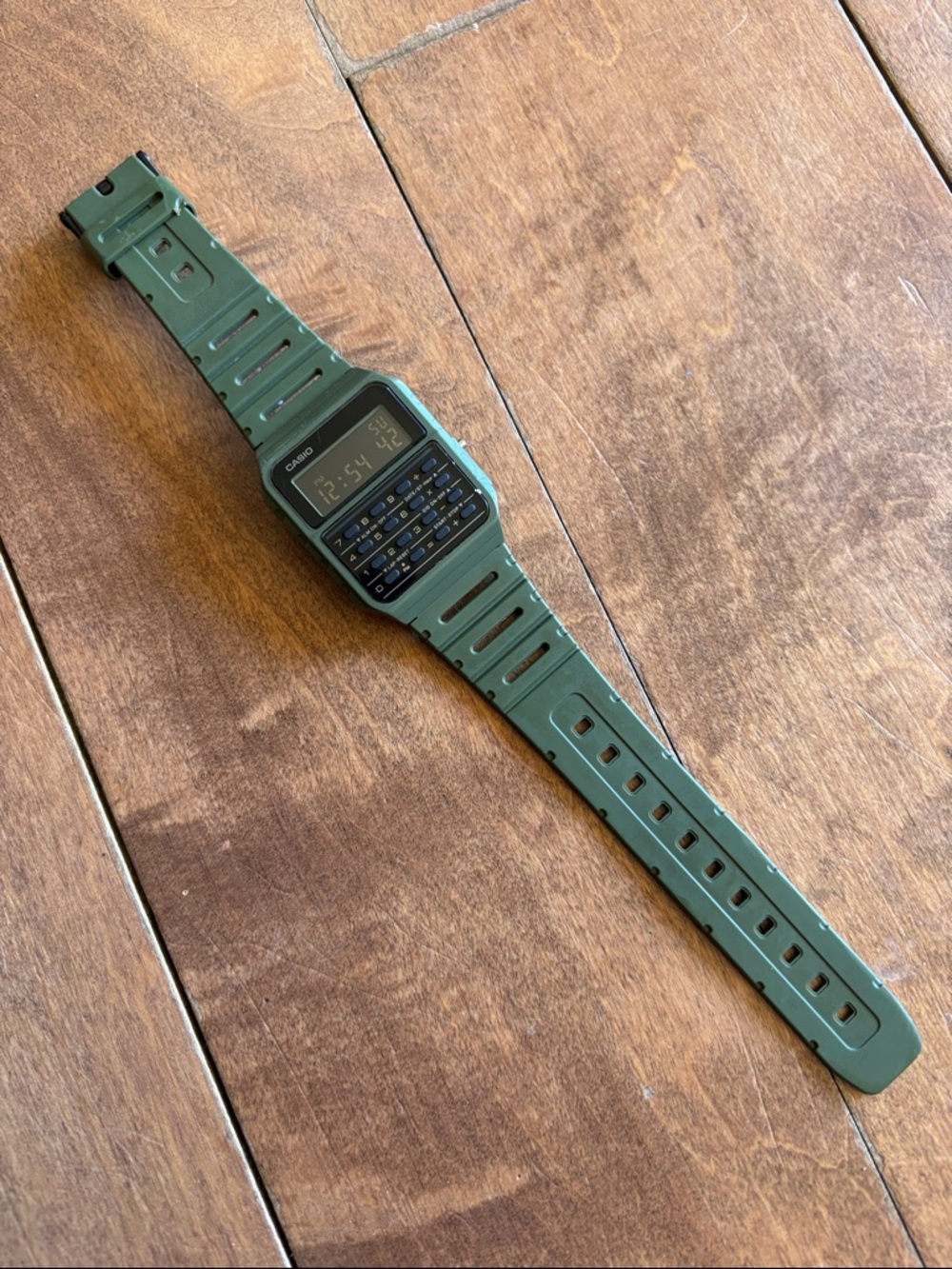 Casio Digital Calculator Watch in Green - Picture 1 of 6
